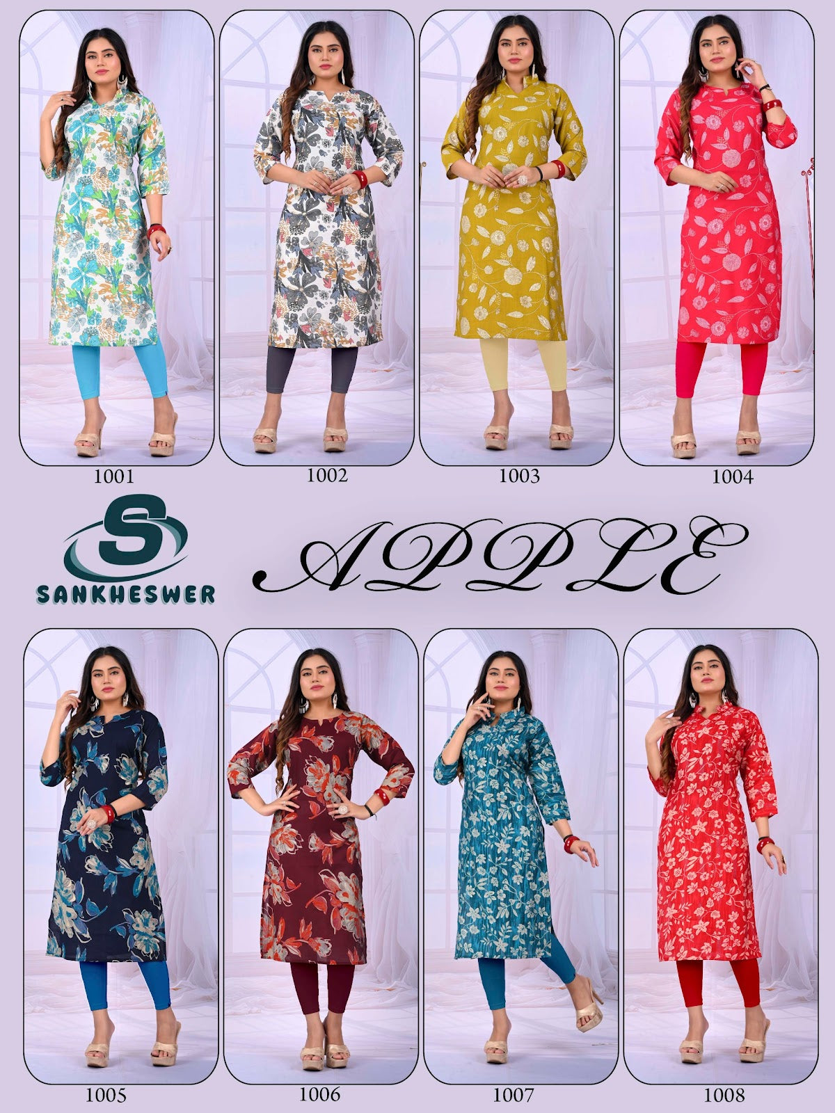 Apple Vol 1 Sankheswer Vertican Long Straight Kurti Supplier Gujarat