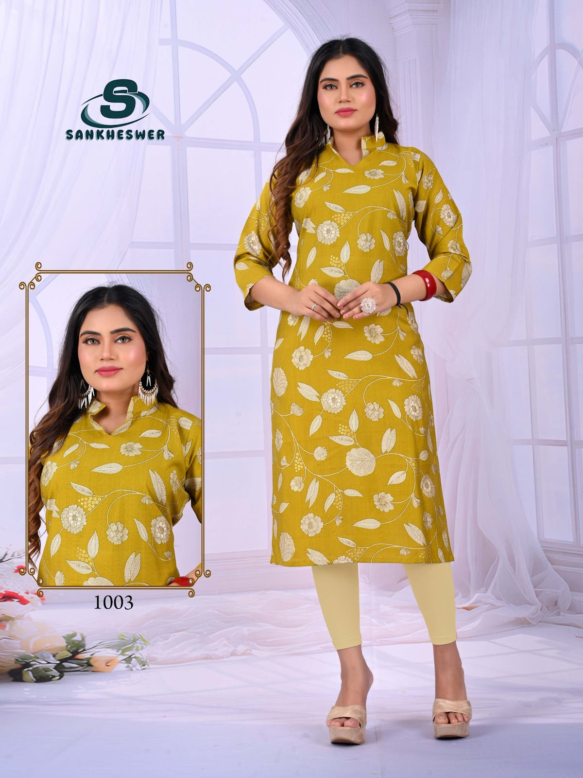 Apple Vol 1 Sankheswer Vertican Long Straight Kurti Supplier Gujarat