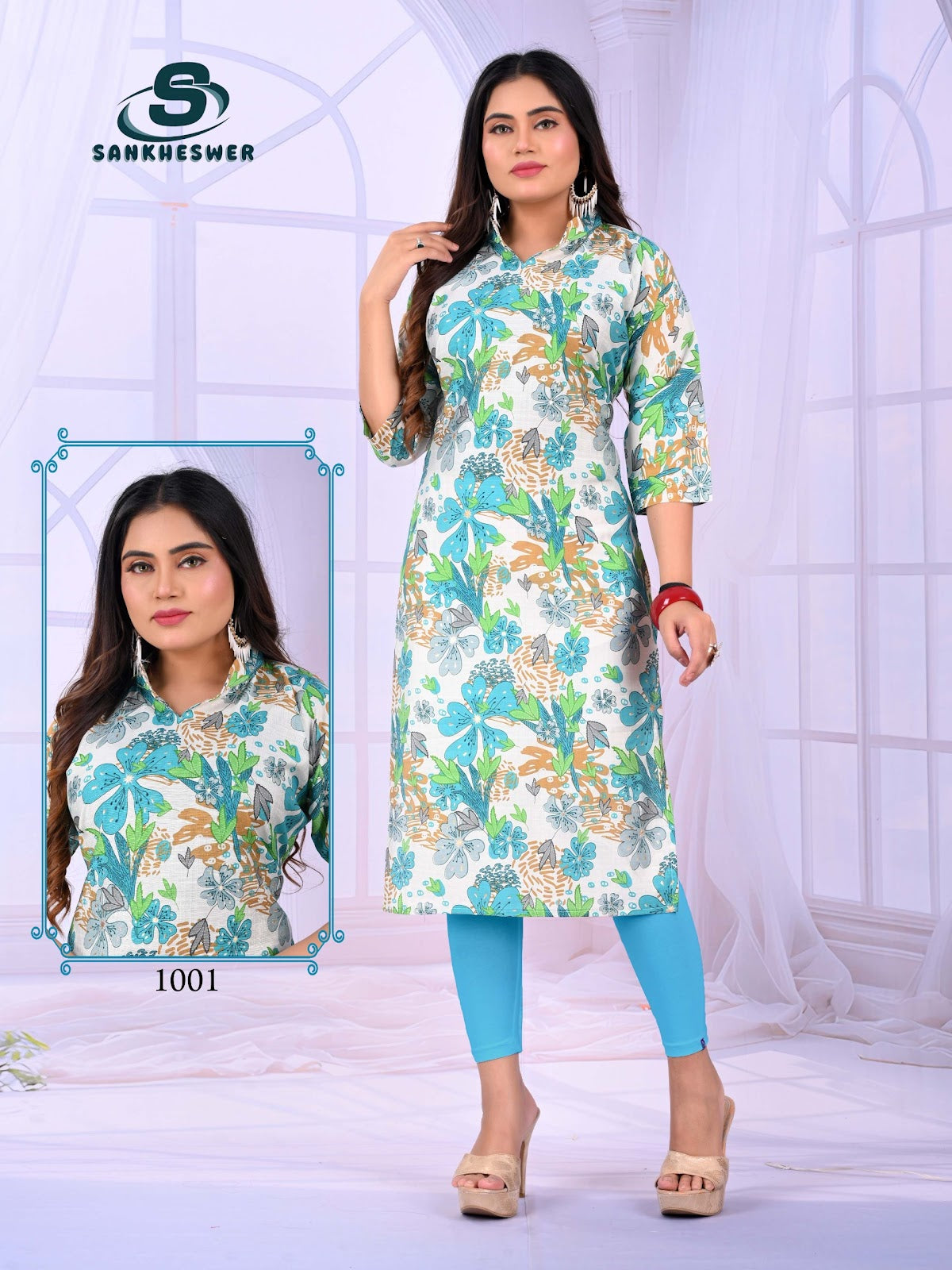 Apple Vol 1 Sankheswer Vertican Long Straight Kurti Supplier Gujarat