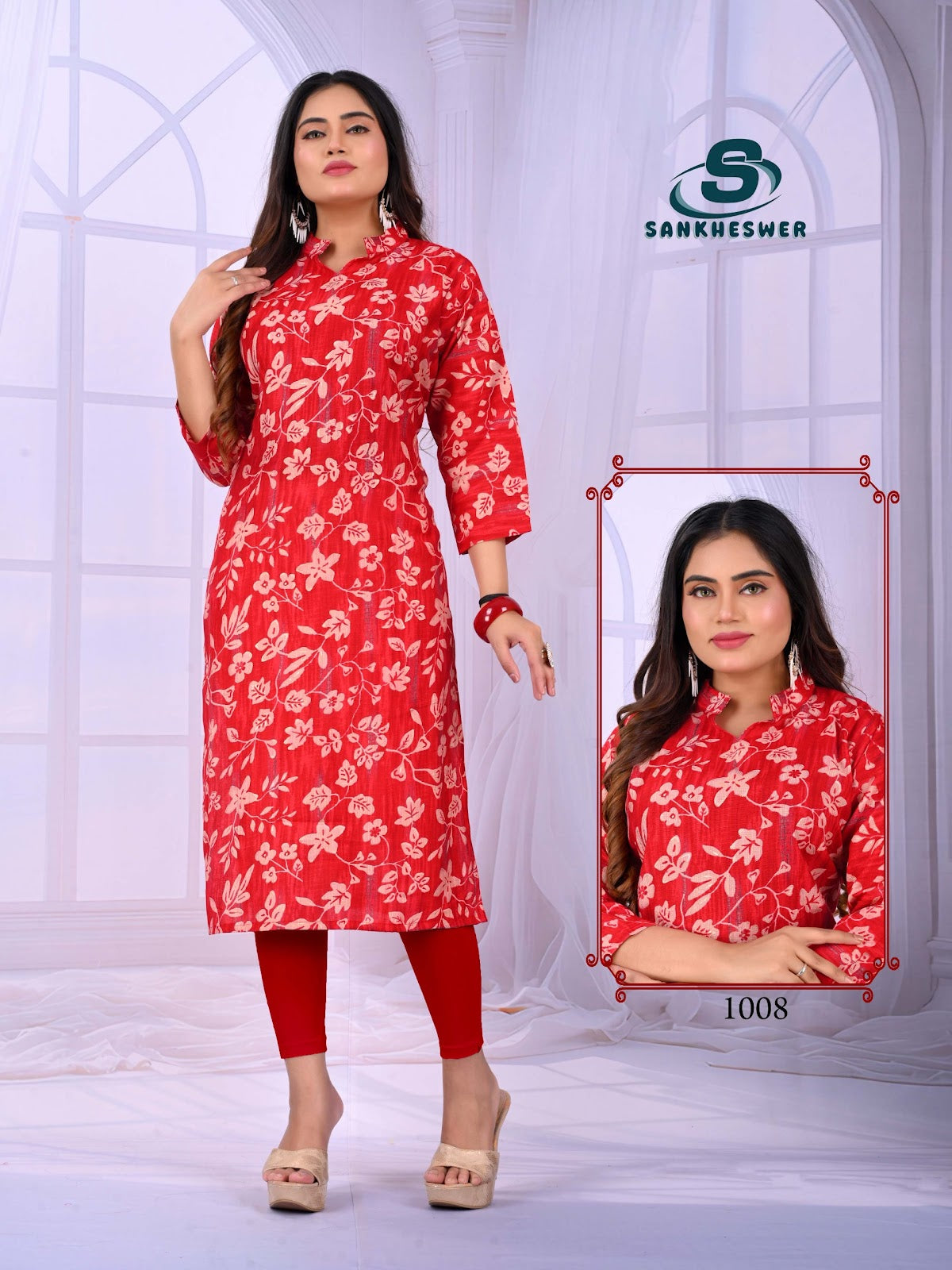 Apple Vol 1 Sankheswer Vertican Long Straight Kurti Supplier Gujarat