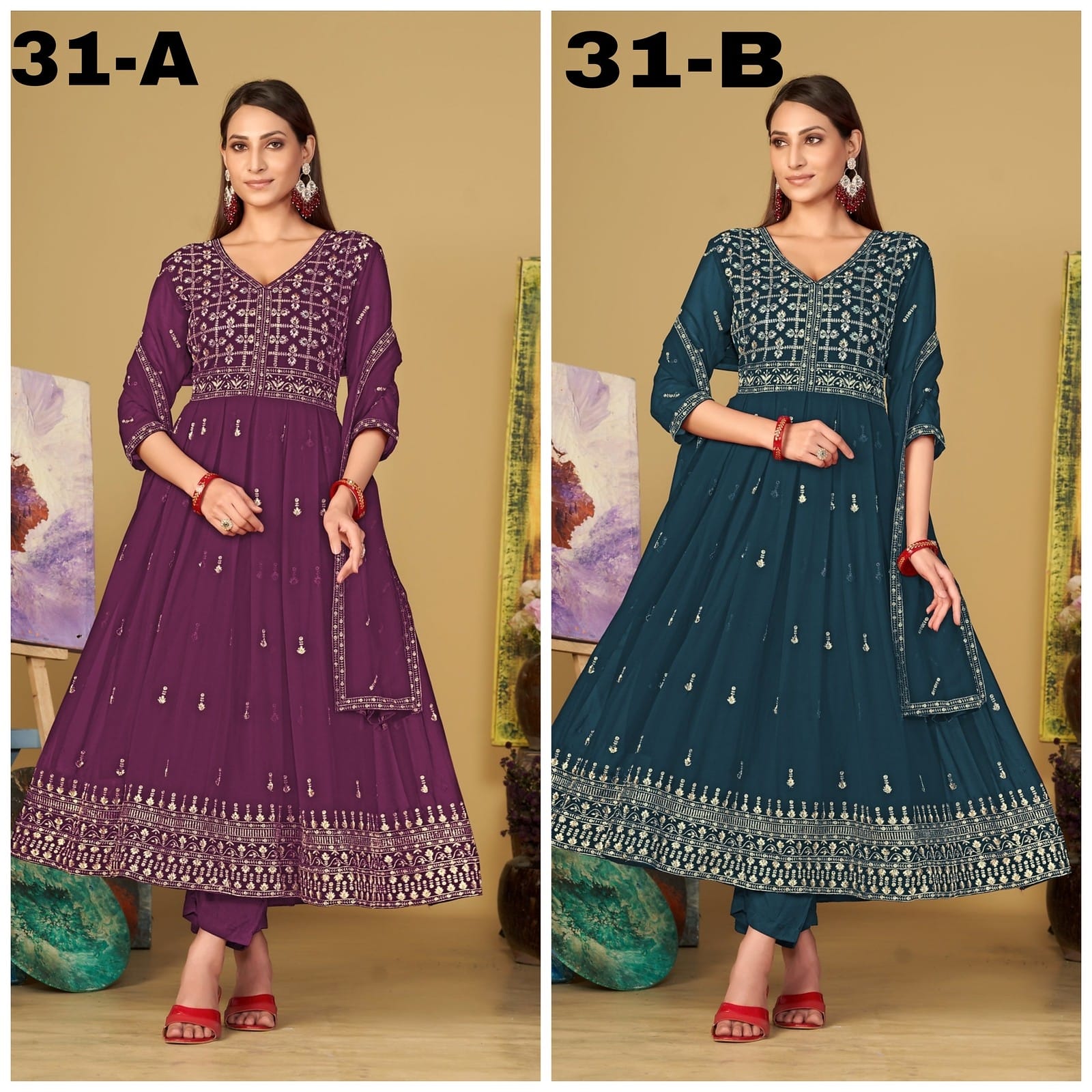 Apple Vol 2 9 Starfashion Georgette Readymade Anarkali Suits Exporter India
