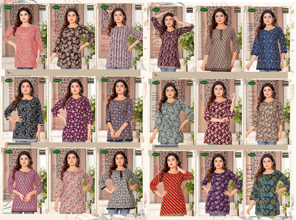Apple Vol 2 Mahalaxmi Cotton Short Kurtis Wholesaler Ahmedabad