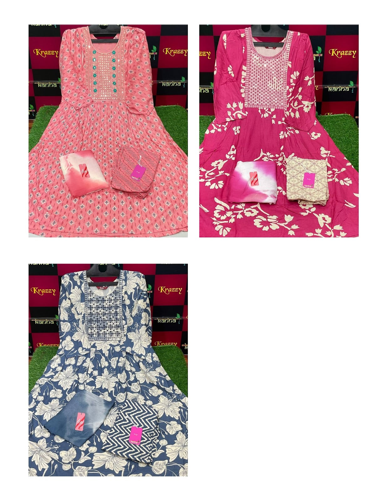 Apple With Pocket And Feeding 2710 Kanha Reyon Readymade Pant Style Suits Exporter India