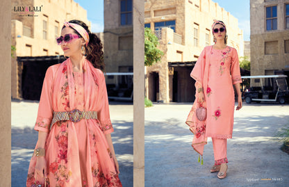 Applique Lily Lali Milan Silk Readymade Pant Style Suits