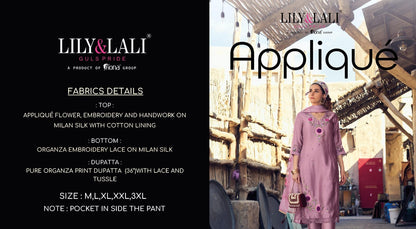 Applique Lily Lali Milan Silk Readymade Pant Style Suits