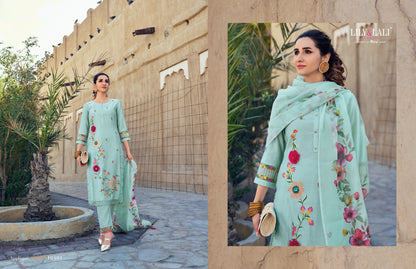 Applique Lily Lali Milan Silk Readymade Pant Style Suits