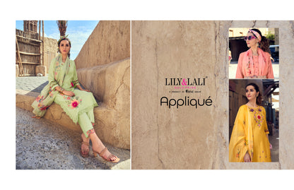 Applique Lily Lali Milan Silk Readymade Pant Style Suits