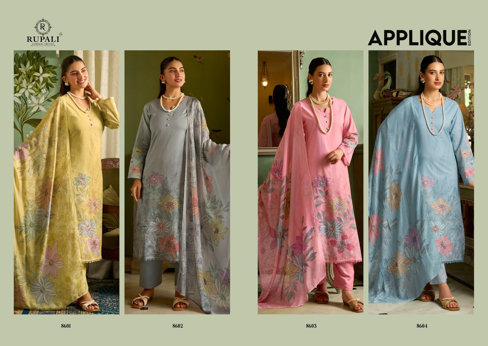 Applique Edition Rupali Cambric Lawn Pakistani Salwar Suits Exporter Ahmedabad