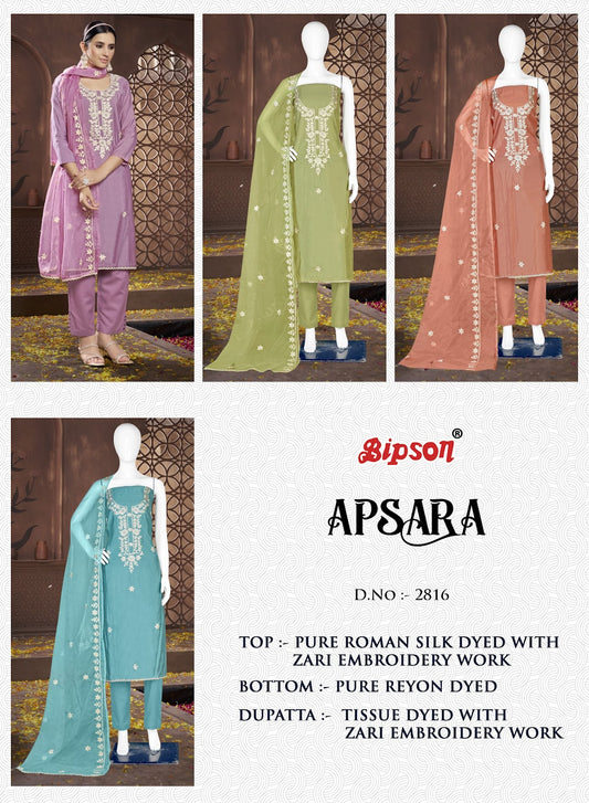 Apsara 2816 Bipson Prints Roman Silk Pant Style Suits Supplier India