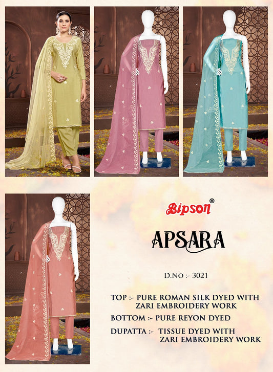 Apsara 3021 Bipson Prints Roman Silk Pant Style Suits Wholesale