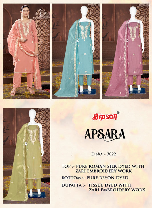 Apsara 3022 Bipson Prints Roman Silk Pant Style Suits Exporter Gujarat