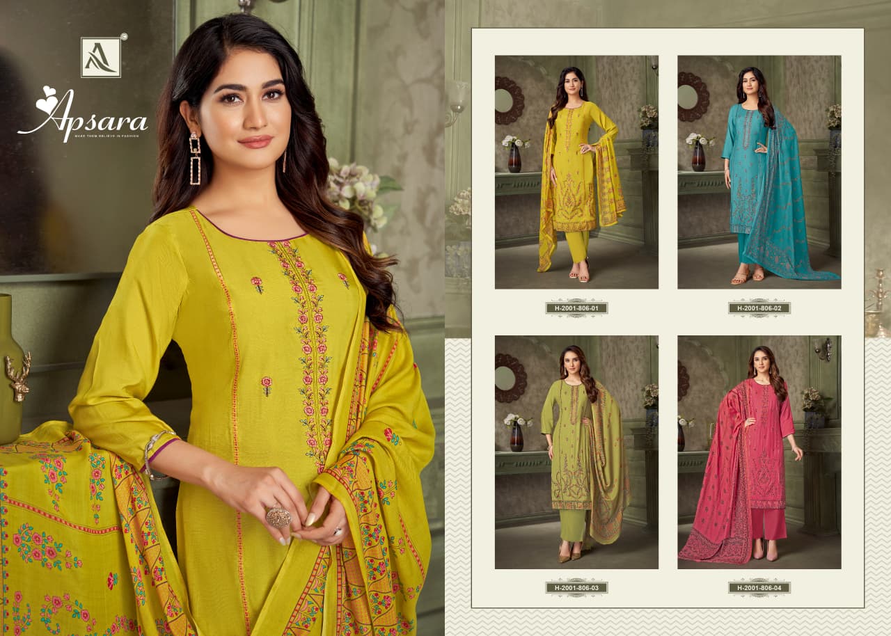 Apsara Alok Viscose Muslin Karachi Salwar Suits Exporter