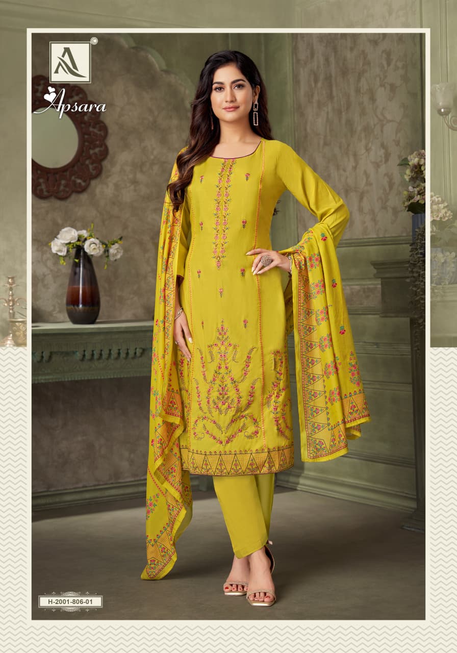 Apsara Alok Viscose Muslin Karachi Salwar Suits Exporter