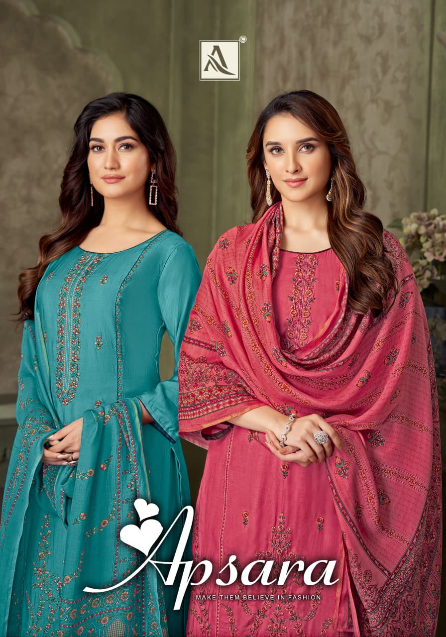 Apsara Alok Viscose Muslin Karachi Salwar Suits Exporter