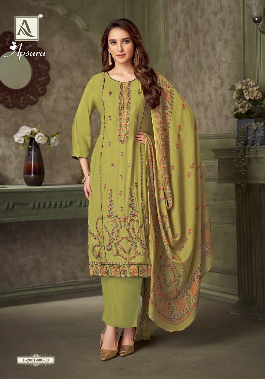 Apsara Alok Viscose Muslin Karachi Salwar Suits Exporter