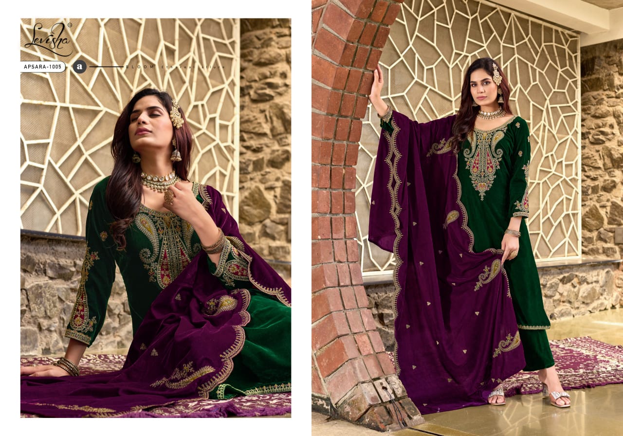Apsara Levisha Velvet Suits Exporter Gujarat