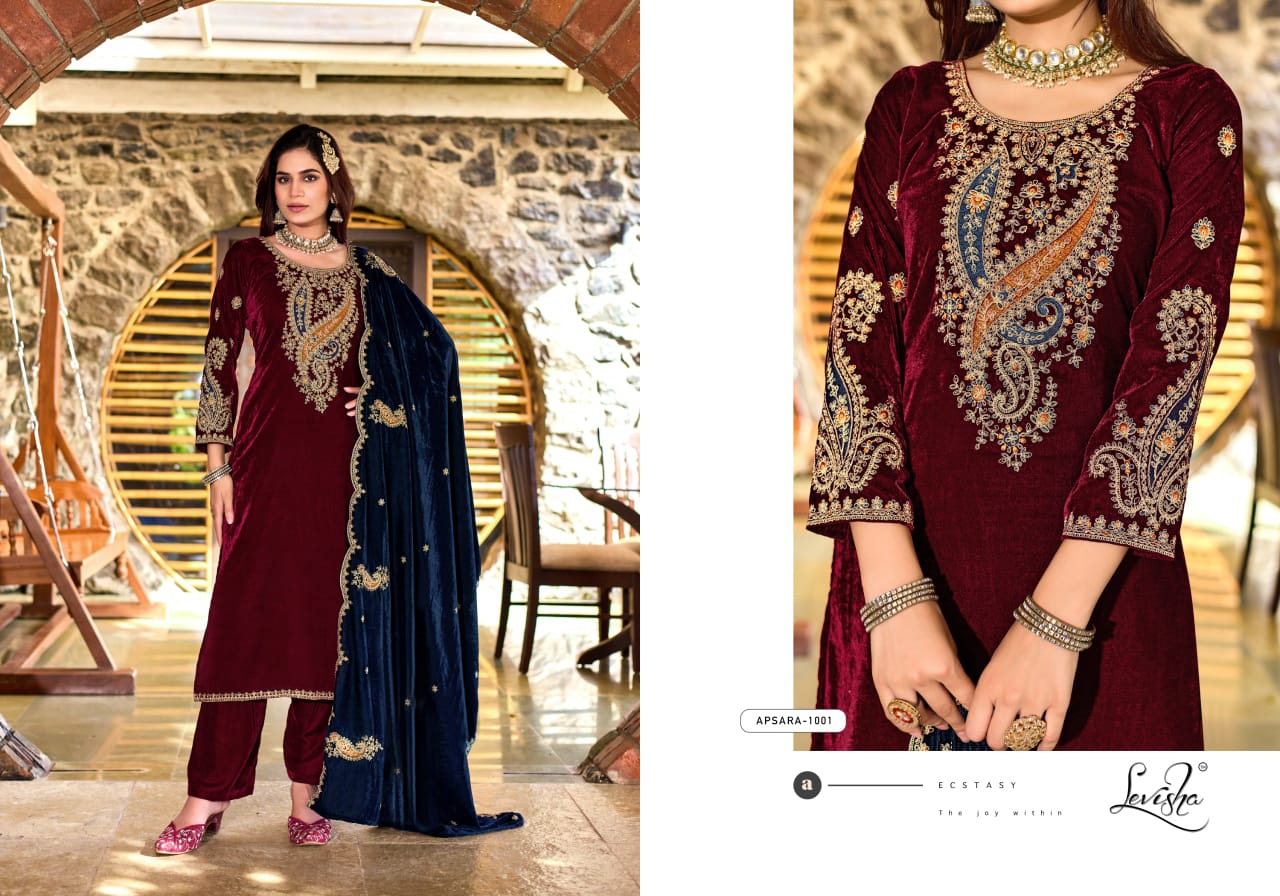 Apsara Levisha Velvet Suits Exporter Gujarat