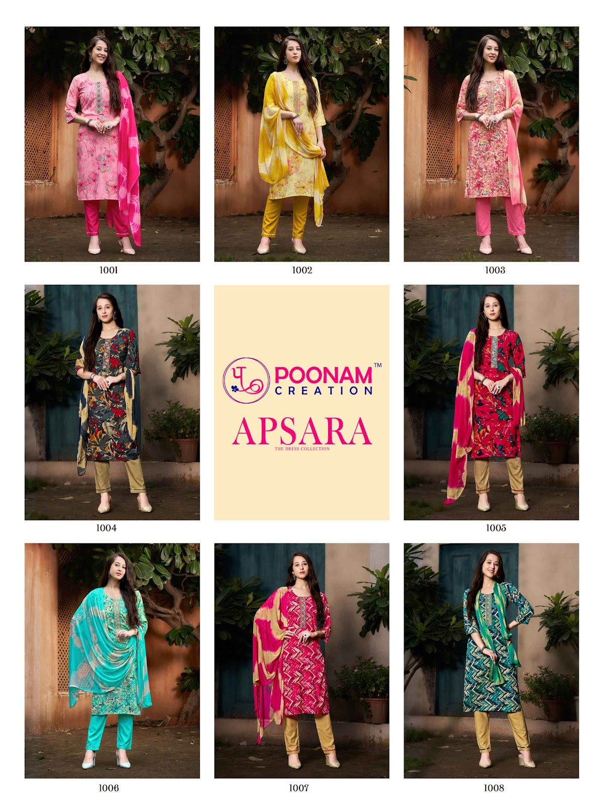 Apsara Poonam Creation Heavy Reyon Readymade Pant Style Suits Exporter Gujarat