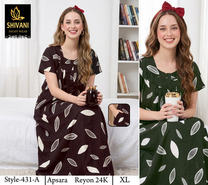 Apsara Shivani Rayon 24Kg Night Gowns Manufacturer Ahmedabad