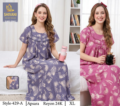 Apsara Shivani Rayon 24Kg Night Gowns Manufacturer Ahmedabad