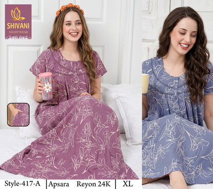 Apsara Shivani Rayon 24Kg Night Gowns Manufacturer Ahmedabad