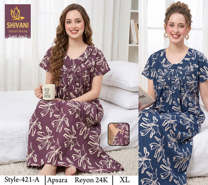 Apsara Shivani Rayon 24Kg Night Gowns Manufacturer Ahmedabad
