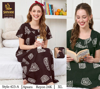 Apsara Shivani Rayon 24Kg Night Gowns Manufacturer Ahmedabad