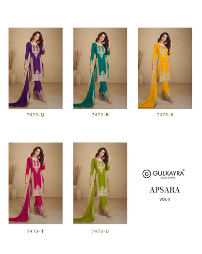 Apsara Vol 5 Gulkayra Designer Chinon Readymade Suits Supplier