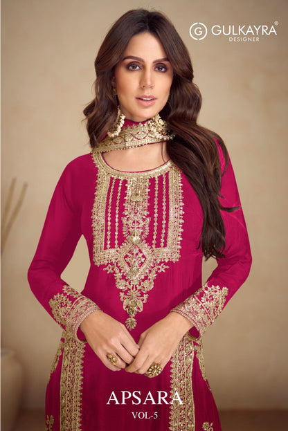 Apsara Vol 5 Gulkayra Designer Chinon Readymade Suits Supplier