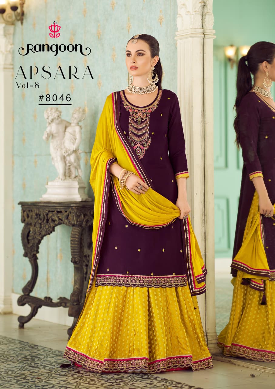 Apsara Vol 8 Rangoon Jam Silk Readymade Suits Wholesale Rate
