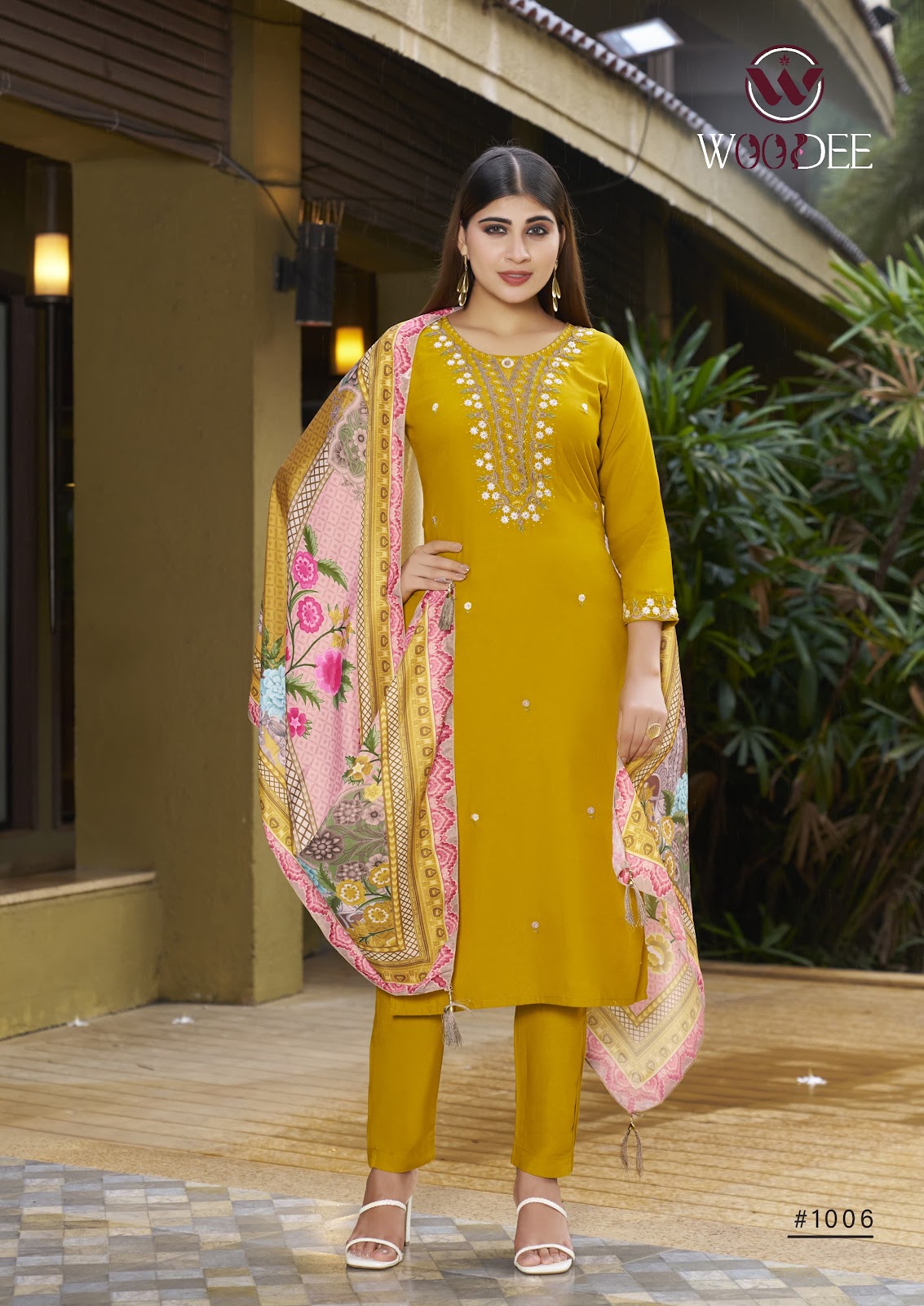 Apsara Woodee Rayon Readymade Pant Style Suits Supplier Gujarat