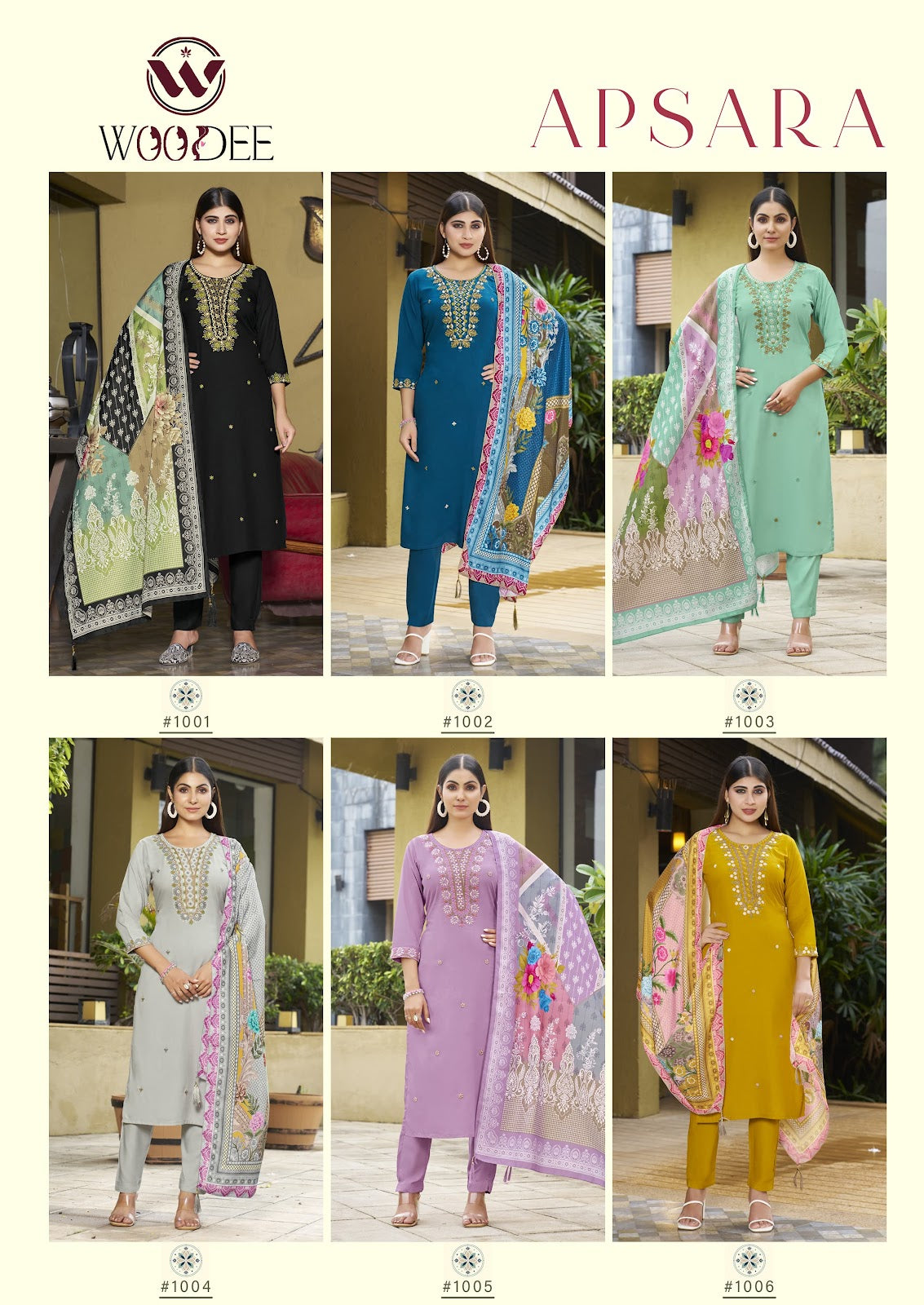 Apsara Woodee Rayon Readymade Pant Style Suits Supplier Gujarat