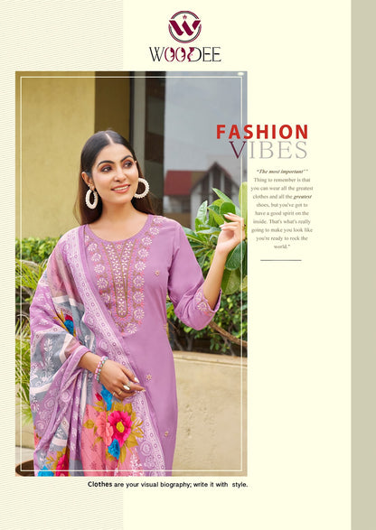 Apsara Woodee Rayon Readymade Pant Style Suits Supplier Gujarat