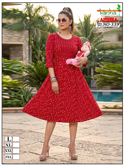 Apshra 2007 Kanha Liva Reyon Feeding Kurtis Wholesaler Ahmedabad