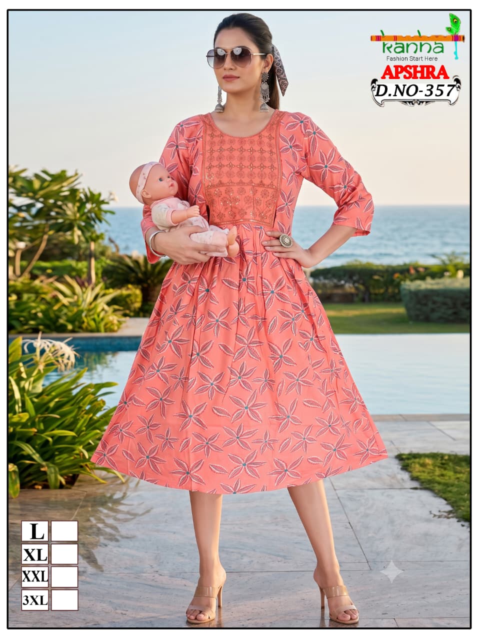 Apshra 2007 Kanha Liva Reyon Feeding Kurtis Wholesaler Ahmedabad