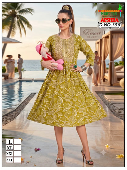 Apshra 2007 Kanha Liva Reyon Feeding Kurtis Wholesaler Ahmedabad