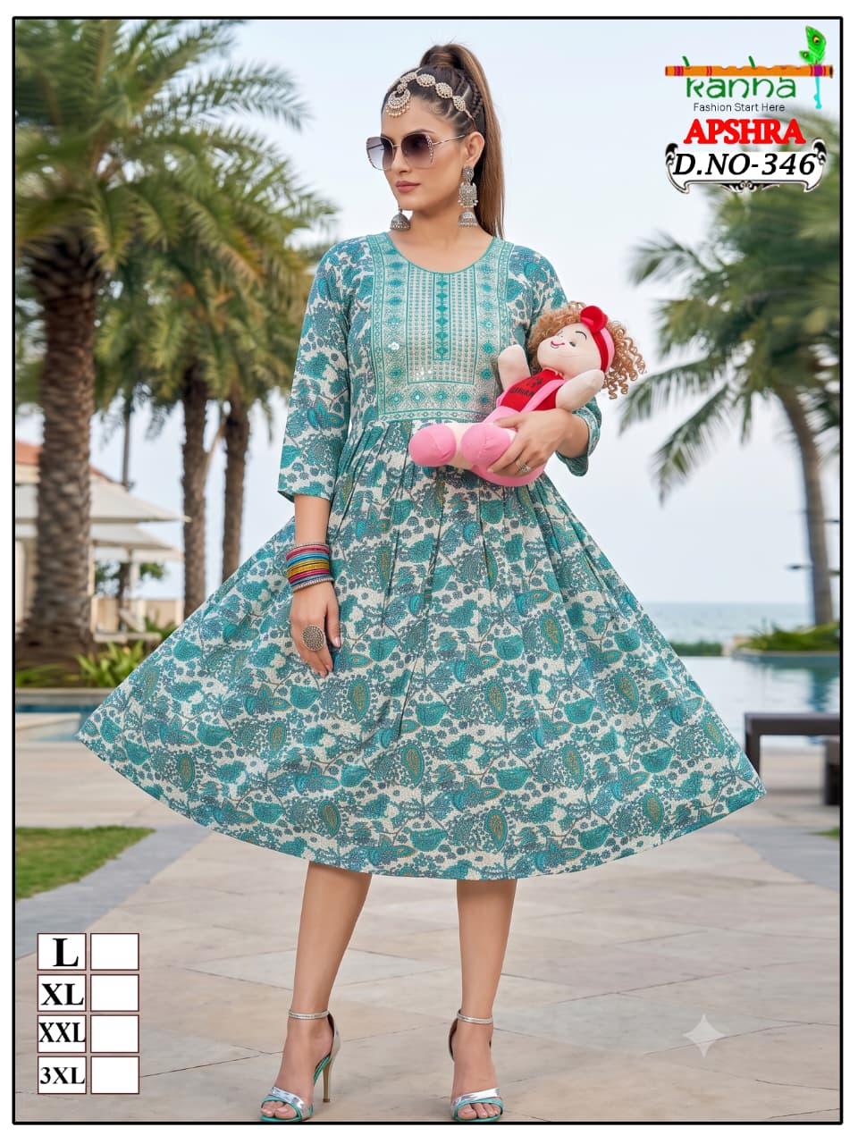 Apshra 2007 Kanha Liva Reyon Feeding Kurtis Wholesaler Ahmedabad