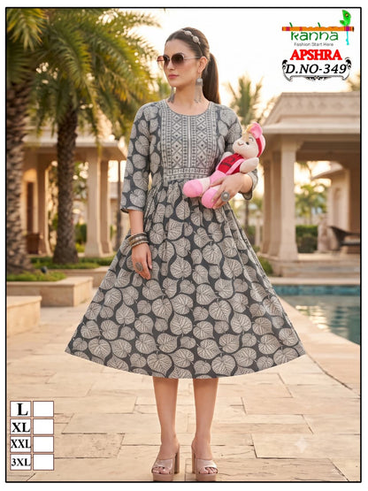 Apshra 2007 Kanha Liva Reyon Feeding Kurtis Wholesaler Ahmedabad