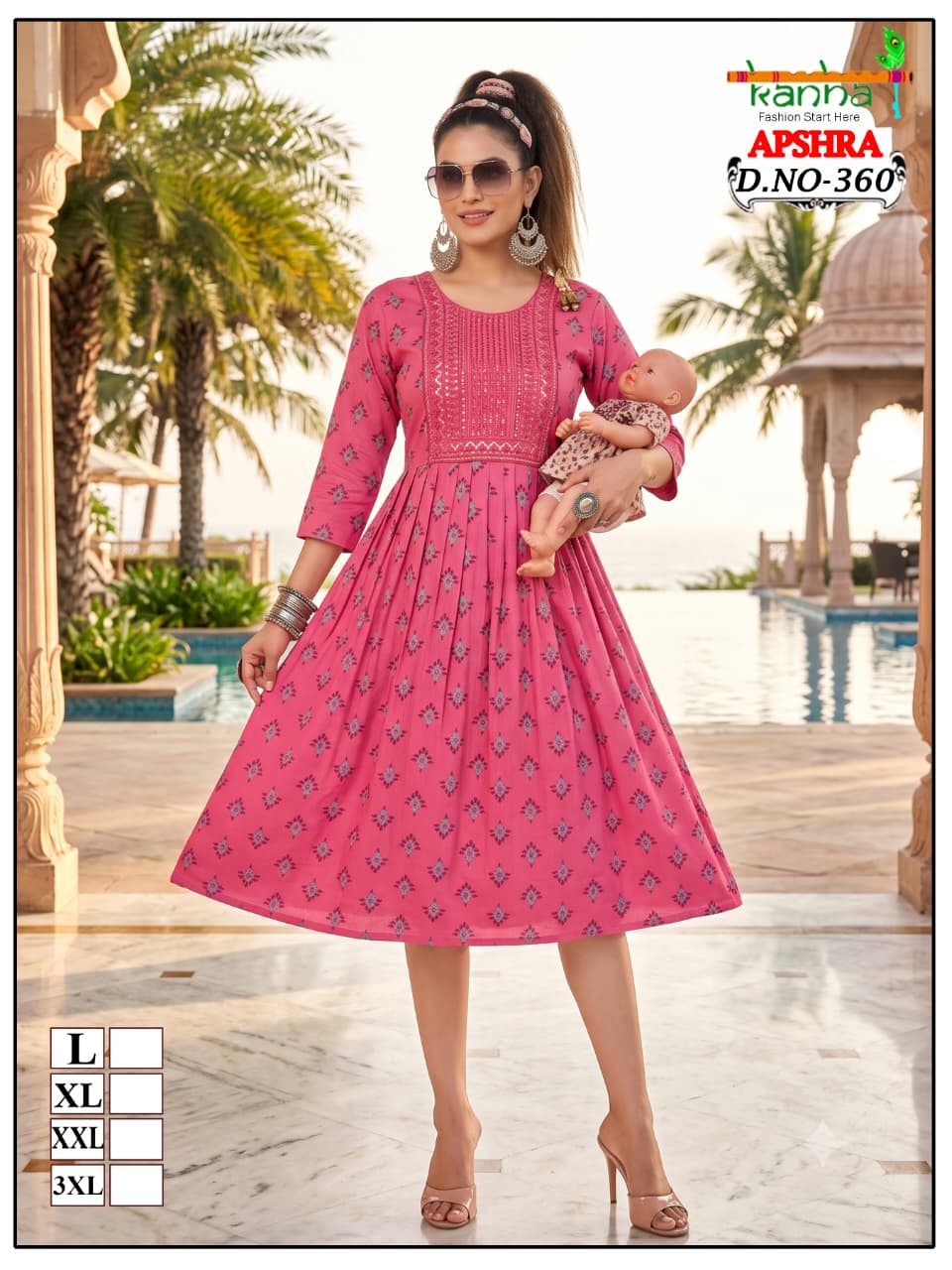 Apshra 2007 Kanha Liva Reyon Feeding Kurtis Wholesaler Ahmedabad