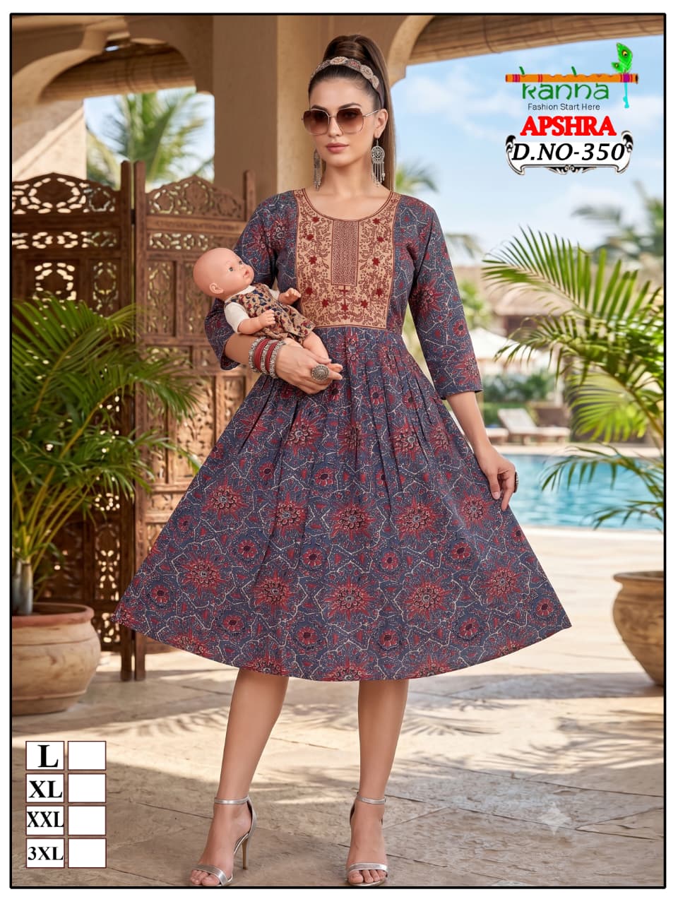 Apshra 2007 Kanha Liva Reyon Feeding Kurtis Wholesaler Ahmedabad