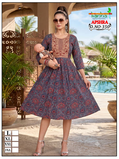 Apshra 2007 Kanha Liva Reyon Feeding Kurtis Wholesaler Ahmedabad