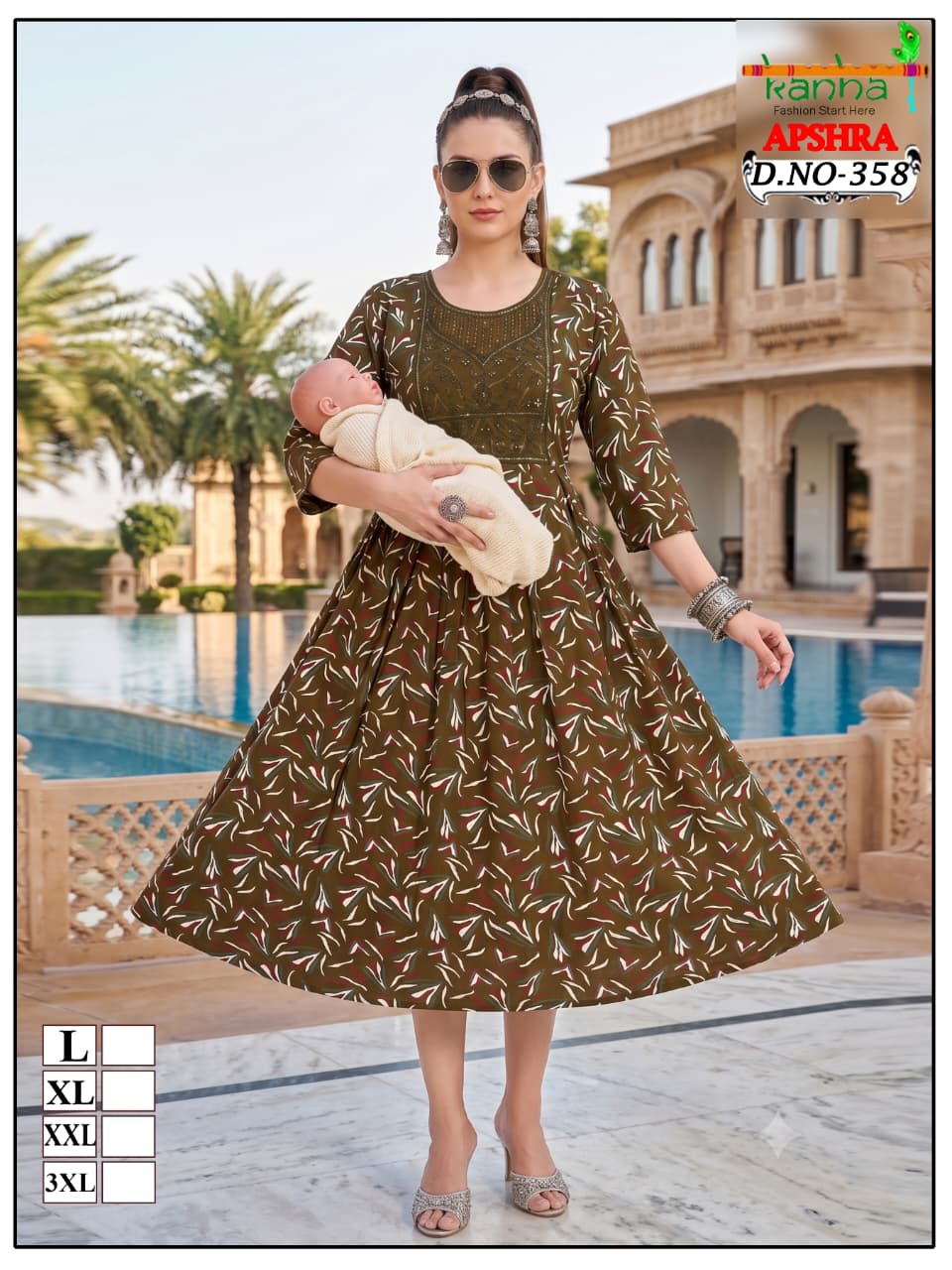 Apshra 2007 Kanha Liva Reyon Feeding Kurtis Wholesaler Ahmedabad