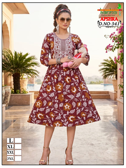 Apshra 2007 Kanha Liva Reyon Feeding Kurtis Wholesaler Ahmedabad