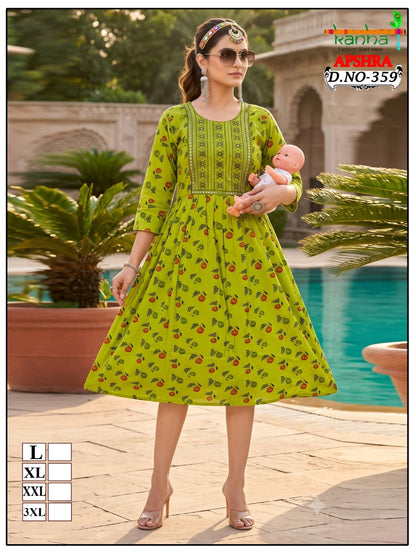 Apshra 2007 Kanha Liva Reyon Feeding Kurtis Wholesaler Ahmedabad