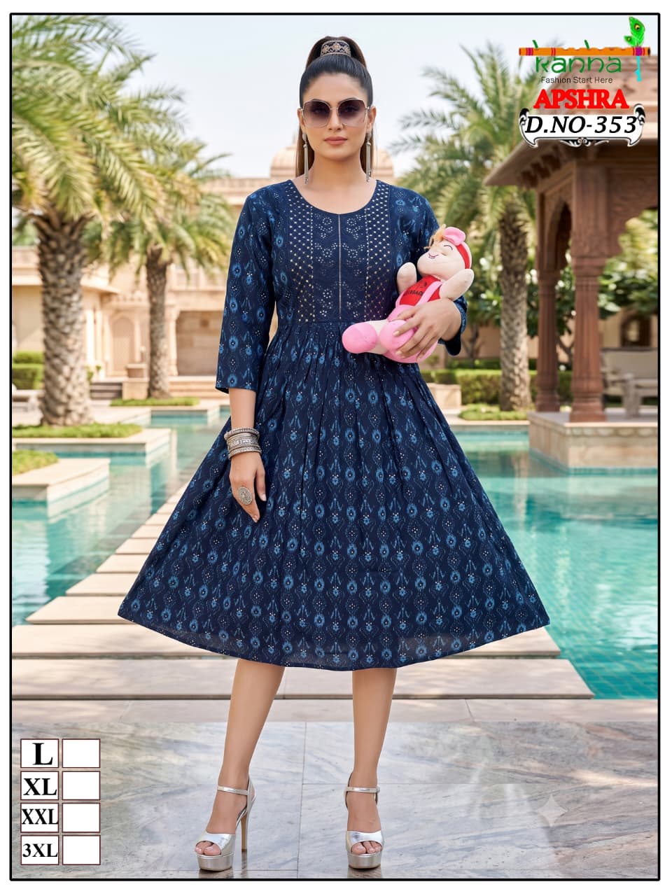 Apshra 2007 Kanha Liva Reyon Feeding Kurtis Wholesaler Ahmedabad
