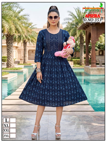 Apshra 2007 Kanha Liva Reyon Feeding Kurtis Wholesaler Ahmedabad
