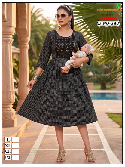 Apshra 2007 Kanha Liva Reyon Feeding Kurtis Wholesaler Ahmedabad