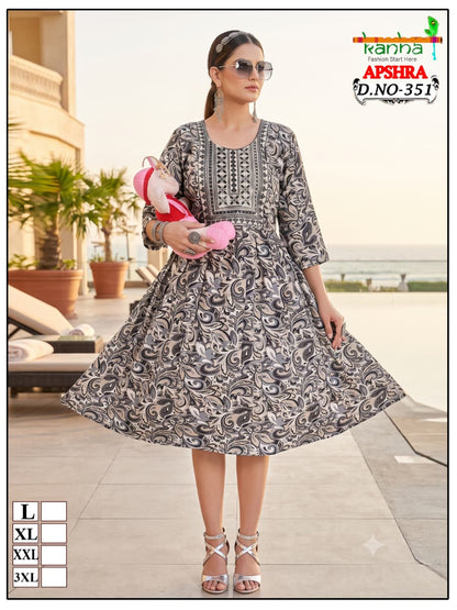 Apshra 2007 Kanha Liva Reyon Feeding Kurtis Wholesaler Ahmedabad