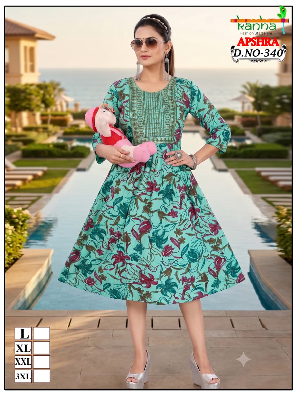 Apshra 2007 Kanha Liva Reyon Feeding Kurtis Wholesaler Ahmedabad