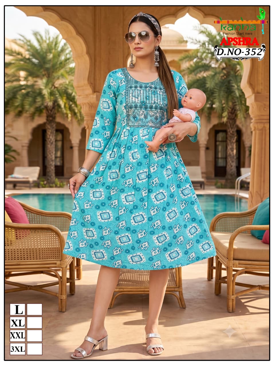 Apshra 2007 Kanha Liva Reyon Feeding Kurtis Wholesaler Ahmedabad